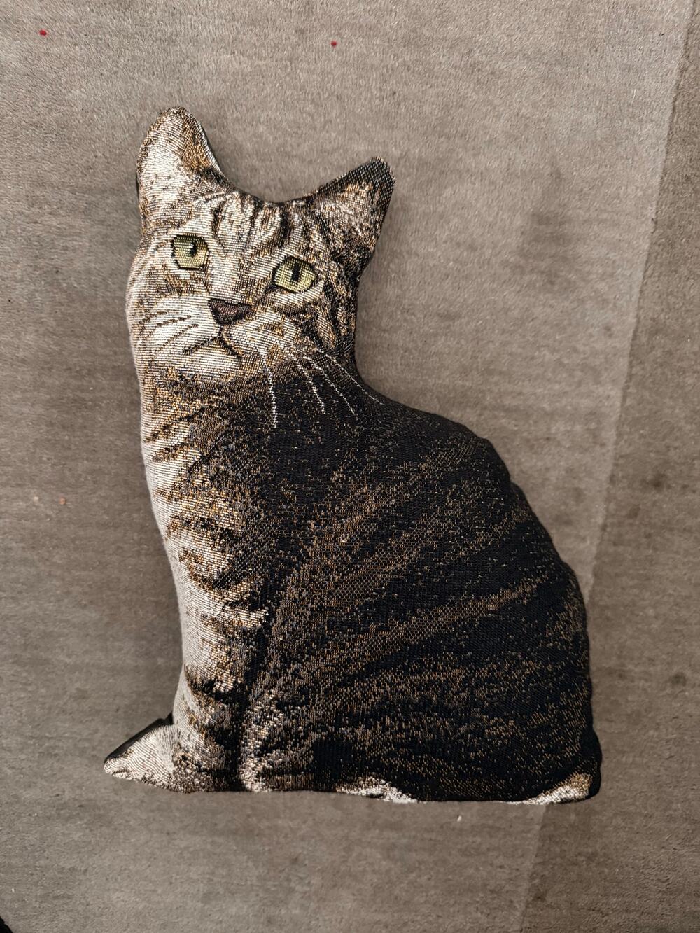 Vintage Rare Bombay Company Cat shaped pillow deco